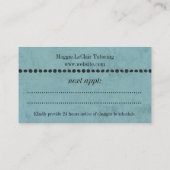 Aqua Blue Professional Appointments Business Card (Back)