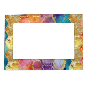 Aqua Blue Purple Green Pink Gold Honeycomb Magnetic Frame