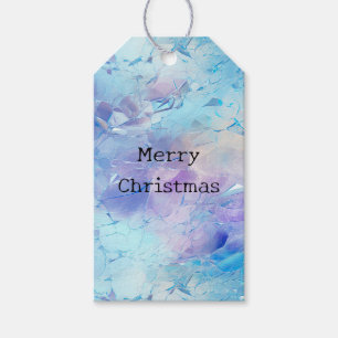 Aqua Blue Purple Ice Snow Christmas Gift Tags