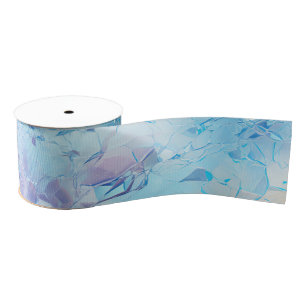 Aqua Blue Purple Ice Snow Christmas Grosgrain Ribbon
