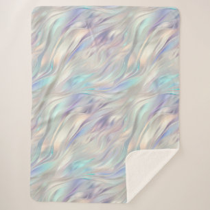 Aqua Blue Purple Pearl White Christmas Sherpa Blanket