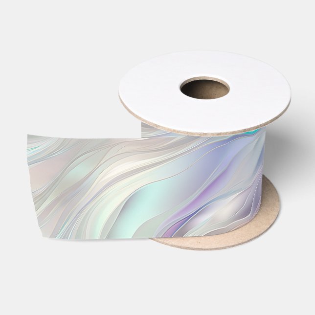 Aqua Blue Purple Pearl White Wedding Satin Ribbon (Spool)