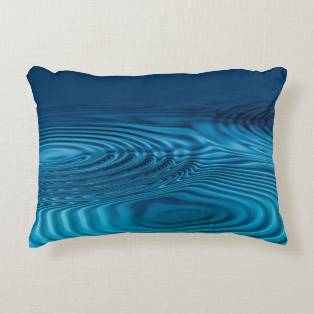 Aqua Blue Ripples  Accent Pillow (Front)