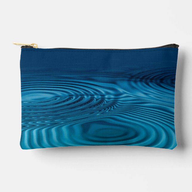 Aqua Blue Ripples  Accessory Pouch (Front)