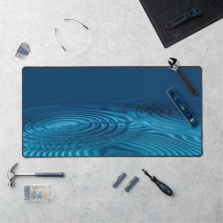 Aqua Blue Ripples Desk Mat