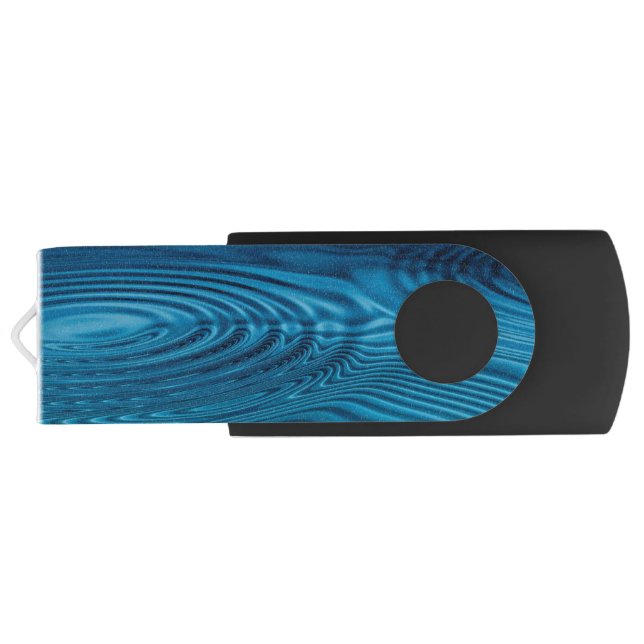 Aqua Blue Ripples  Flash Drive (Back)