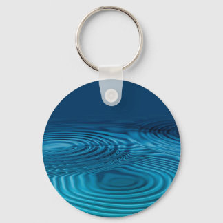 Aqua Blue Ripples Keychain