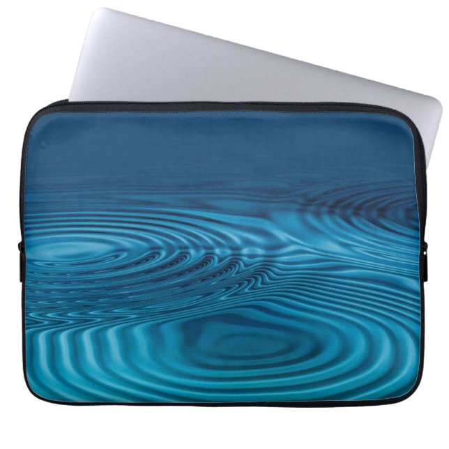 Aqua Blue Ripples  Laptop Sleeve (Front)