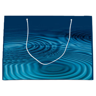 Aqua Blue Ripples  Large Gift Bag