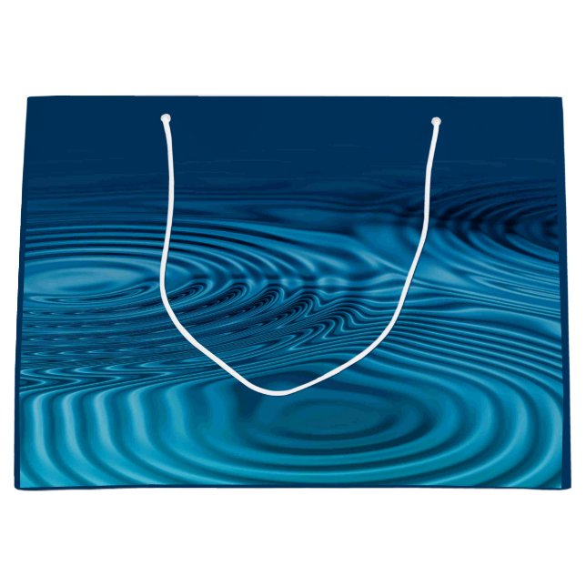 Aqua Blue Ripples  Large Gift Bag (Front)