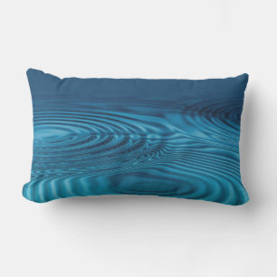 Aqua Blue Ripples Lumbar Pillow
