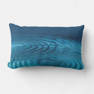 Aqua Blue Ripples Lumbar Pillow