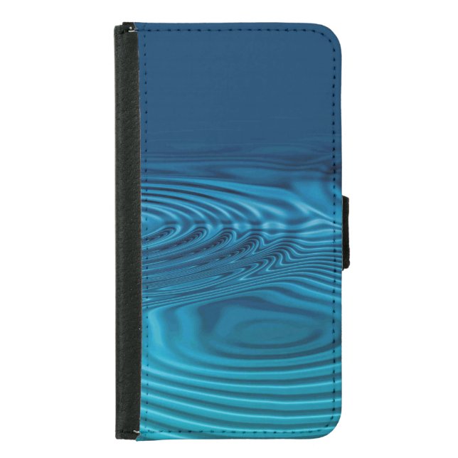 Aqua Blue Ripples  Samsung Galaxy Wallet Case (Front)