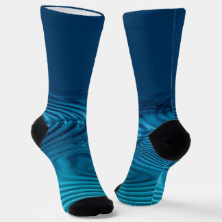 Aqua Blue Ripples  Socks