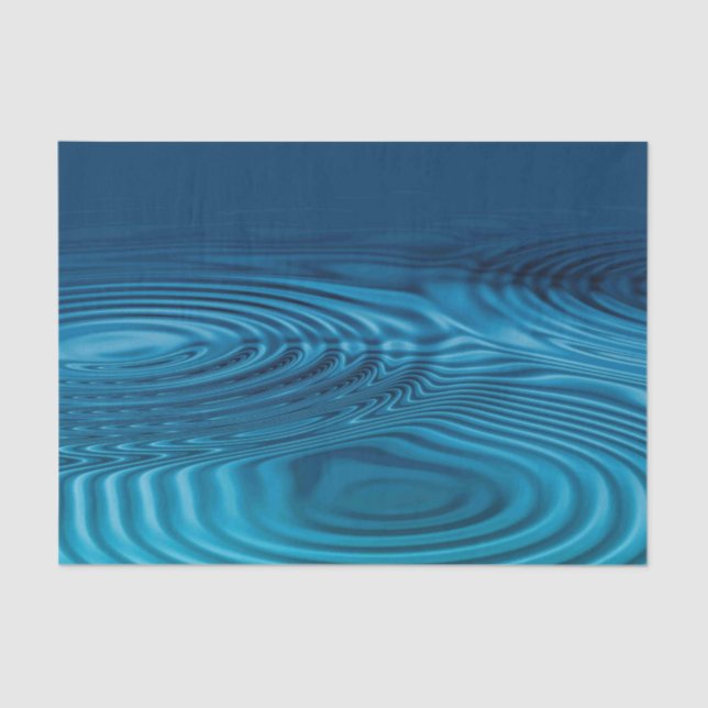 Aqua Blue Ripples  Tissue Paper (Front)