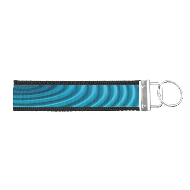 Aqua Blue Ripples  Wrist Keychain (Keys on Right)