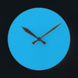 Aqua Blue Round Clock<br><div class="desc">Aqua Blue solid color Wall Clock by Gerson Ramos.</div>