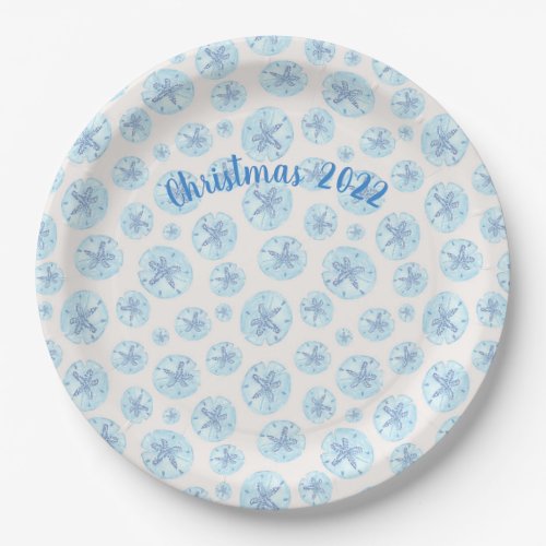 Aqua_blue sand dollar plate