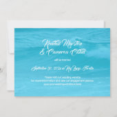 Aqua Blue Save the Date Coastal Wedding  Invitation (Back)