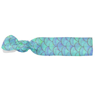 Aqua Blue Scales Elastic Hair Tie