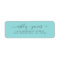 Aqua Blue Script Wedding Return Address