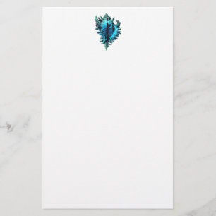 Aqua Blue Sea Shell Stationery