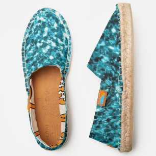 Aqua blue shiny faux glitter sparkles espadrilles