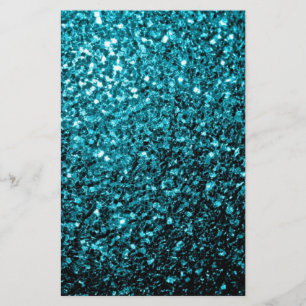 Aqua blue shiny faux glitter sparkles flyer
