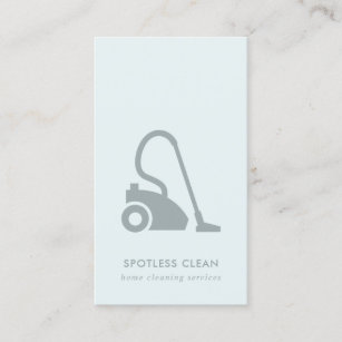AQUA BLUE SIMPLE VACUUM CLEANER CLEANING SERVICE BUSINESS CARD