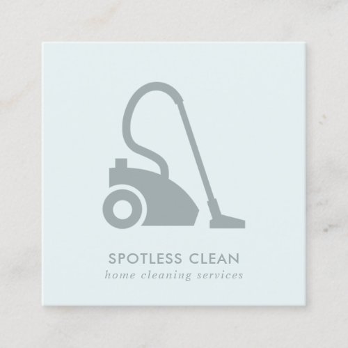 AQUA BLUE SIMPLE VACUUM CLEANER CLEANING SERVICE SQUARE BUSINESS CARD