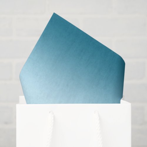 Aqua Blue Sky Ombre Birthday Tissue Paper