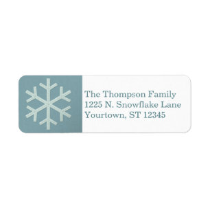 Aqua Blue Snowflake Faux Felt/Embroidery Custom Label