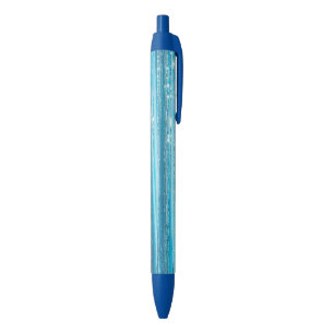Aqua Blue Sparkle Stripes Pen