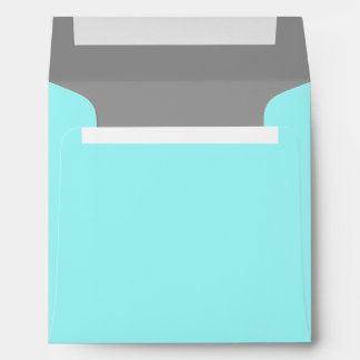Aqua Blue Square Envelope - Silver Interior