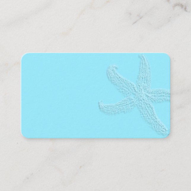Aqua Blue Starfish Blank Favor Tags Place Cards (Front)