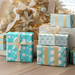 Aqua Blue Starfish Sand Dollar Christmas Wrapping Paper Sheets<br><div class="desc">This set of 3 wrapping paper sheets is perfect for coastal holiday gift wrapping. The Christmas beach themed patterns include: sand dollar and starfish with glitter coral on aqua blue background; white sand dollars on aqua glitter background; aqua glitter coral pieces on a white background. *If you would like this...</div>
