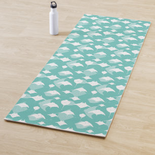 Aqua Blue Stingray Manta Rays Ocean Themed Yoga Mat