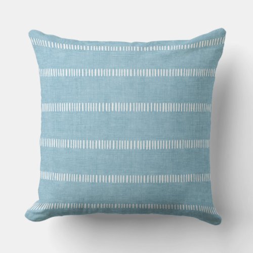 Aqua Blue Stripes Throw Pillow