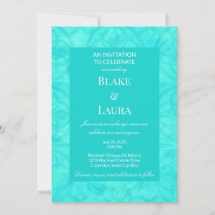 Aqua Blue Summer Bright Batik Custom Invitation
