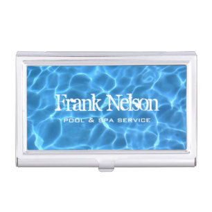 Aqua Blue Swimming Pool Business Card Case