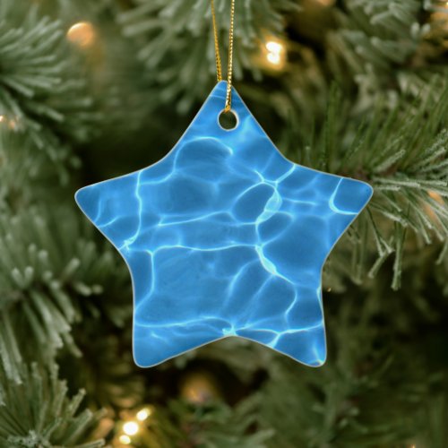 Aqua Blue Swimming Pool Ceramic Ornament