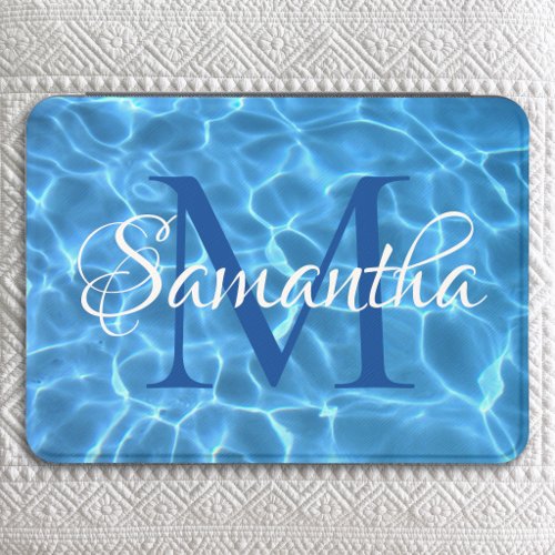Aqua Blue Swimming Pool Monogram Kindle Cover