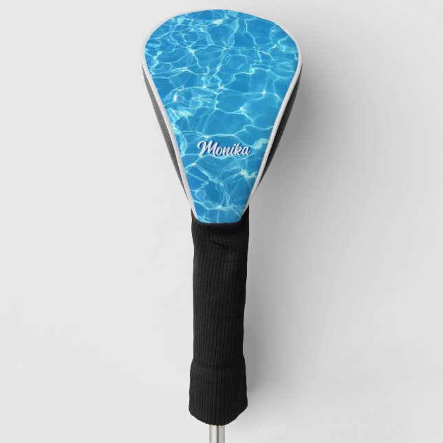 Aqua Blue Swimming Pool Personized  Golf Head Cover (Front)
