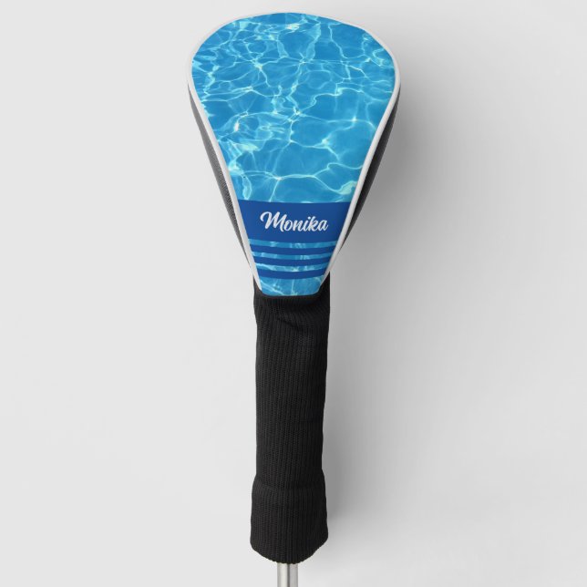 Aqua Blue Swimming Pool Personized  Golf Head Cover (Front)