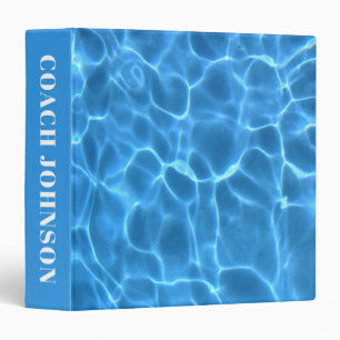 Aqua Blue Swimming Pool Photo 3 Ring Binder