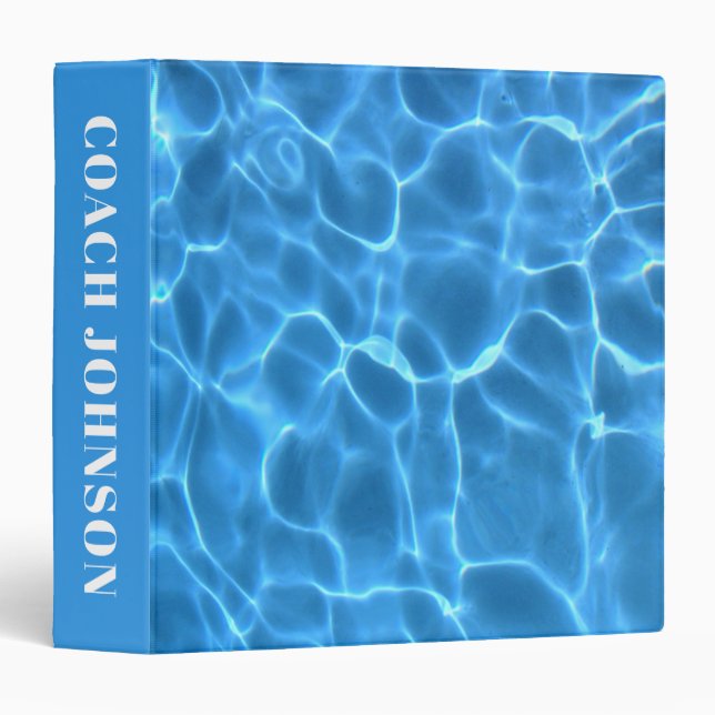 Aqua Blue Swimming Pool Photo 3 Ring Binder (Front/Spine)