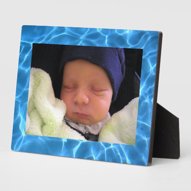 Aqua Blue Swimming Pool Photo Background Plaque (Side)