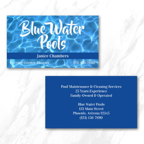 Aqua Blue Swimming Pool Photo Business Card