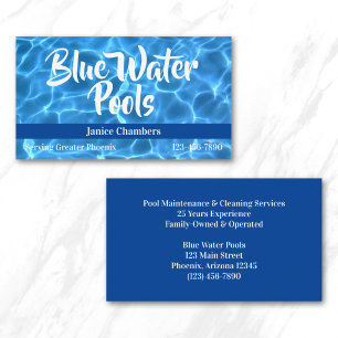 Aqua Blue Swimming Pool Photo Business Card