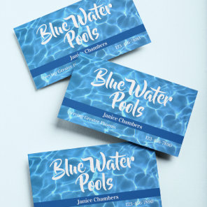 Aqua Blue Swimming Pool Photo Business Card